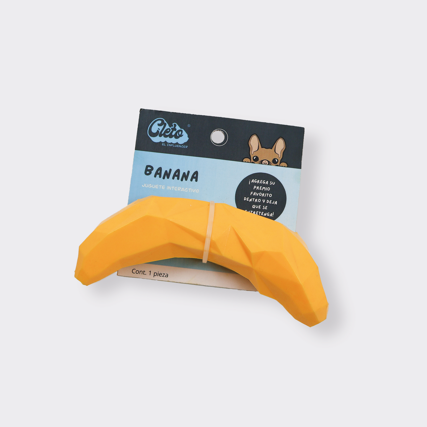 Juguete de goma para perro en forma de banana