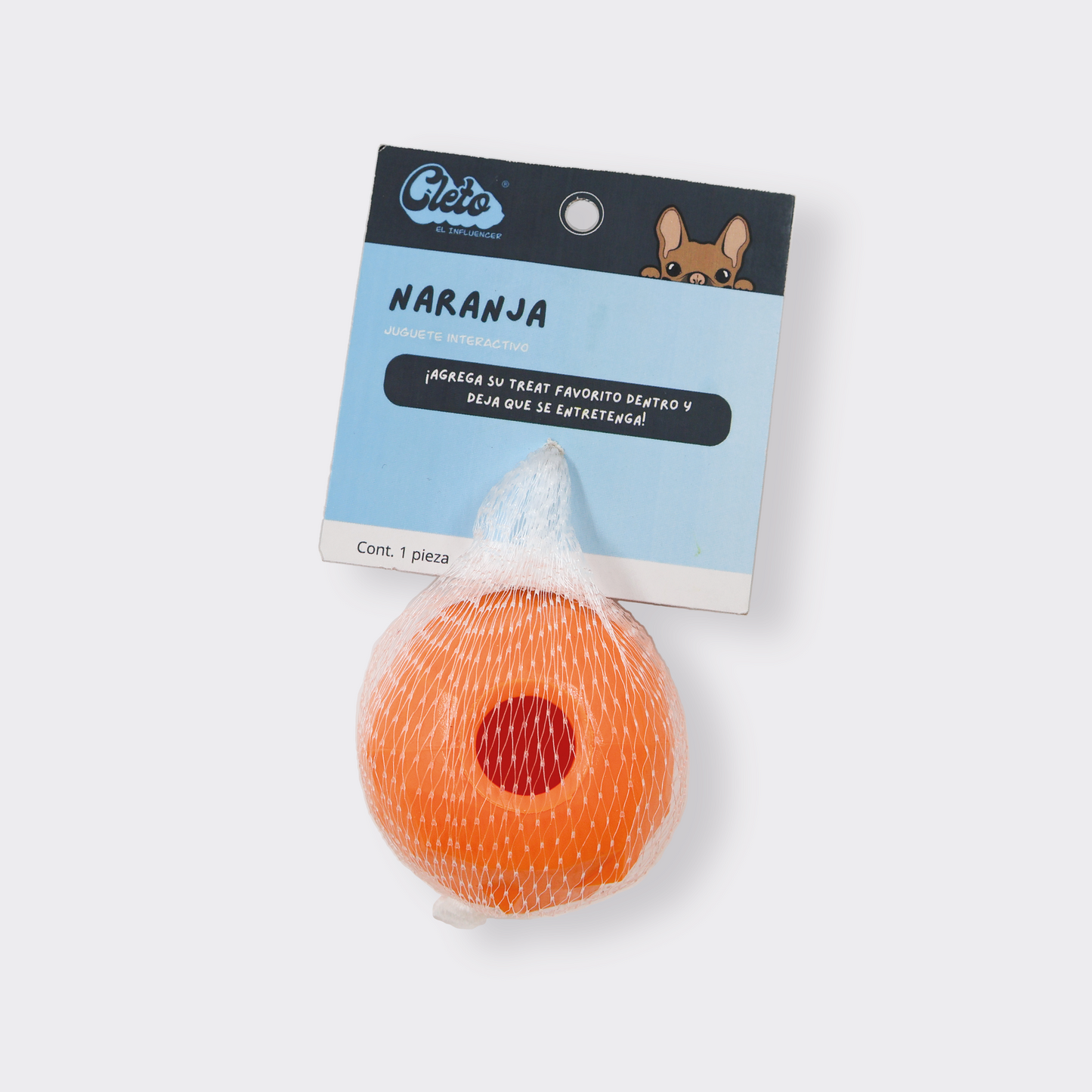 Juguete de goma para perro en forma de naranja