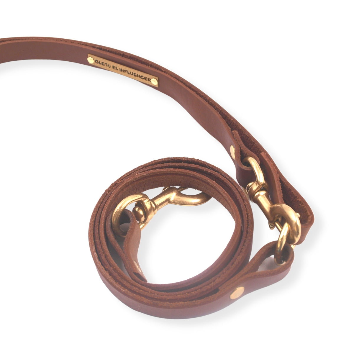 Hands-Free Brown Leather Leash