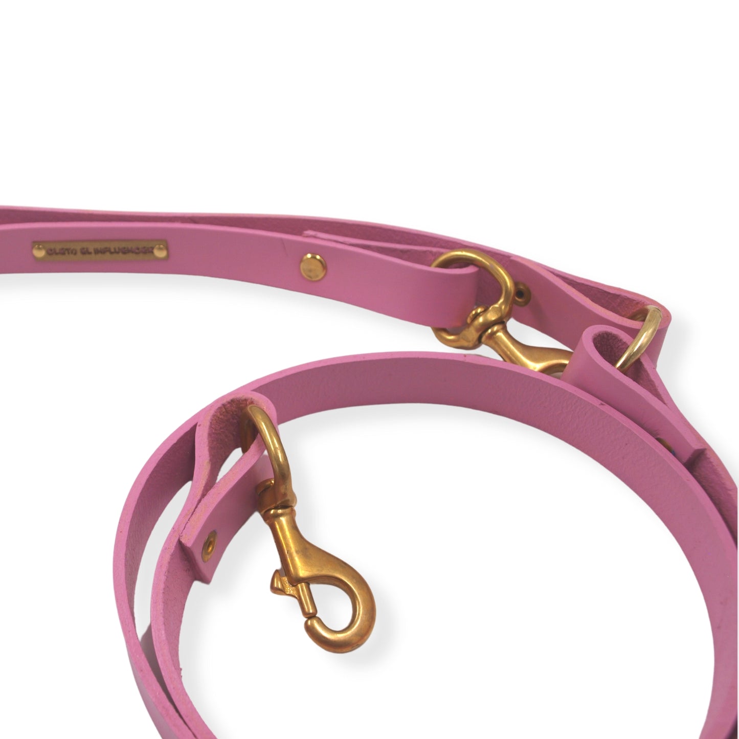 Hands-Free Pink Leather Leash