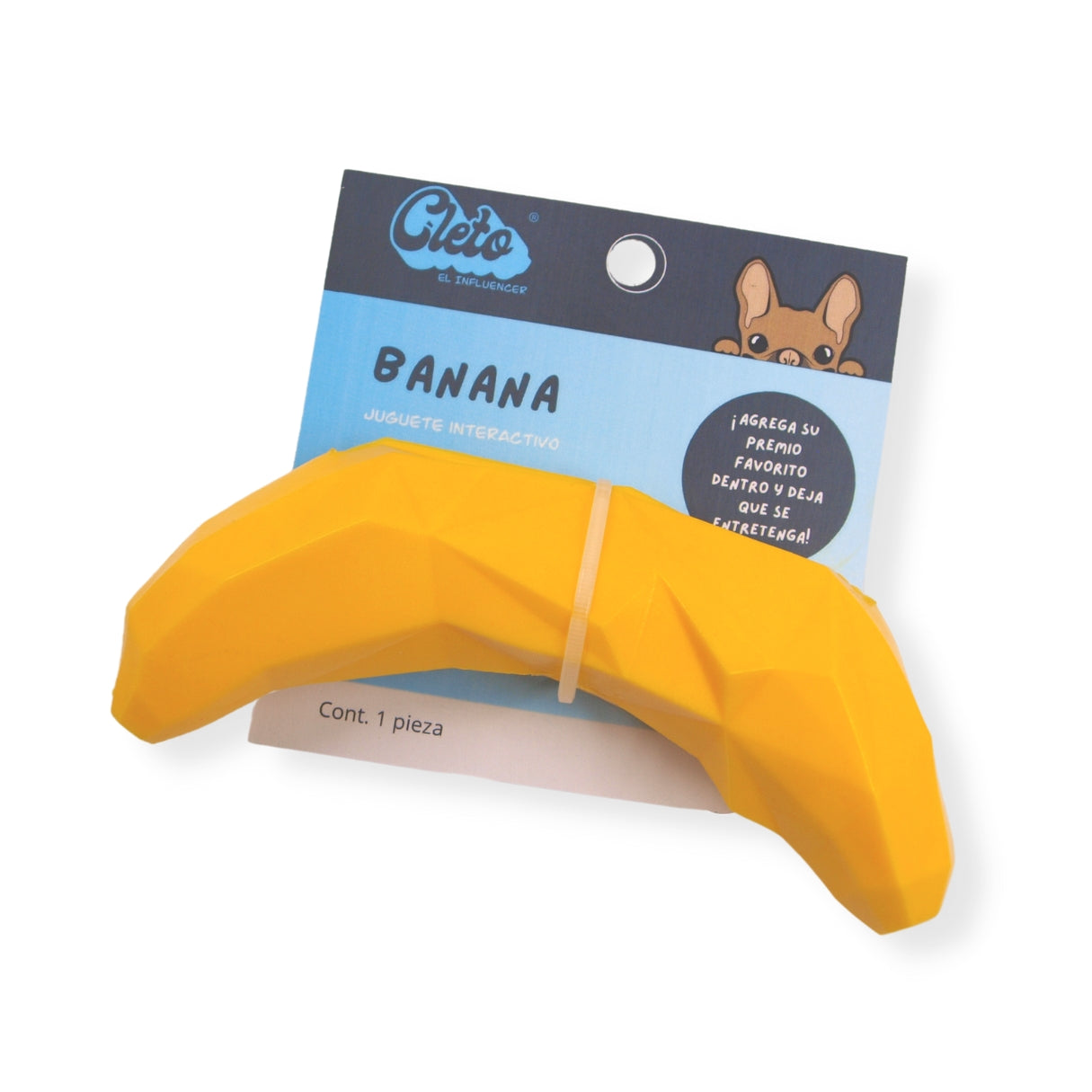 Juguete de goma para perro en forma de banana