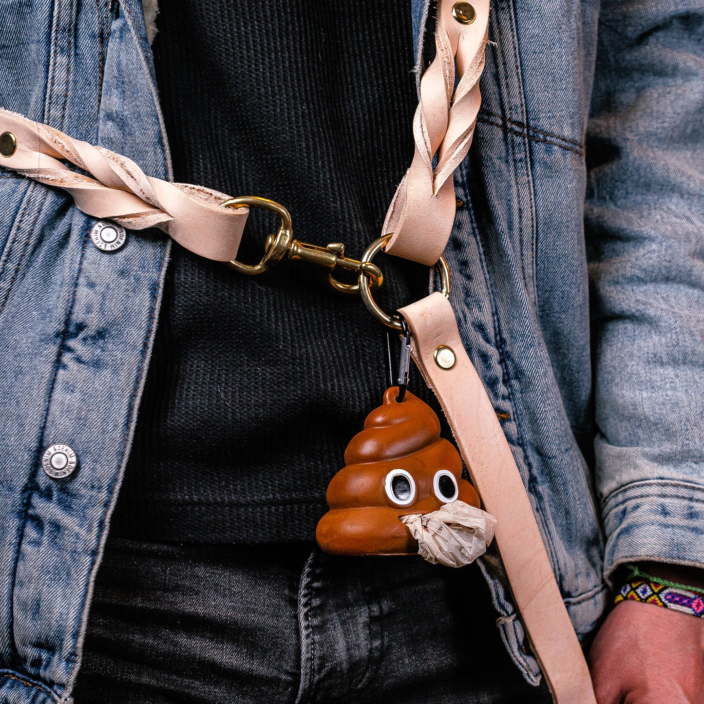 Hands-Free Nude Leather Leash